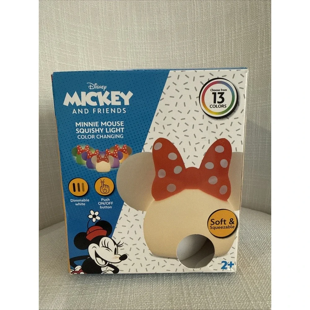 Disney Minnie Mouse Squishy Light, Color Changing, Night Light for Kids, USB